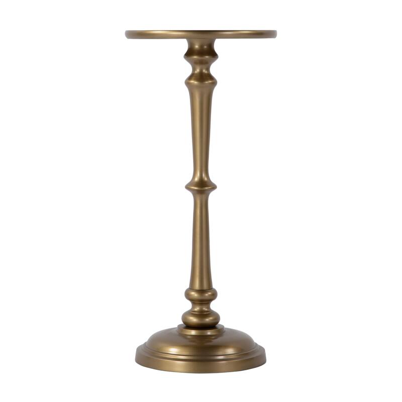 Alisa 10 in. W Round All Metal Pedestal Base End Table