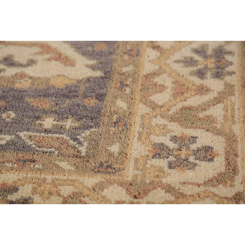 Gray Oushak Oriental Rug Hand-Knotted Wool Carpet - 4'1"x 5'9"