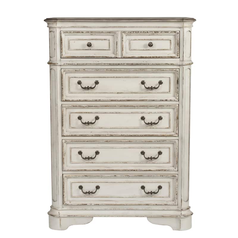 Liberty Furniture Magnolia Manor Panel Bed, Dresser, Mirror, Chest, and Nigh Stand - California King, King or Queen