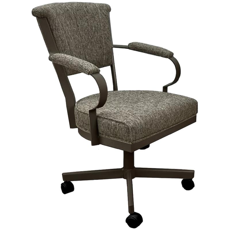 Miami Swivel Metal Caster Chair on Reading Base - 18" High Seat - HemsathDriftwood - Brown