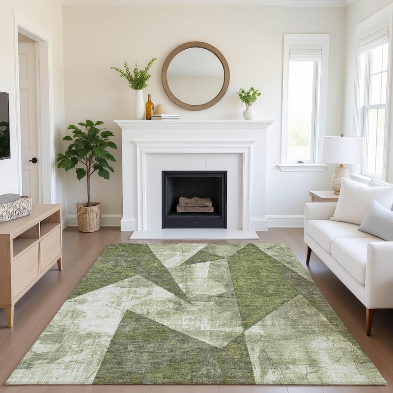 Premium Washable Super Soft Casual Contemporary Mayfield Rug - 8' x 10' - Green