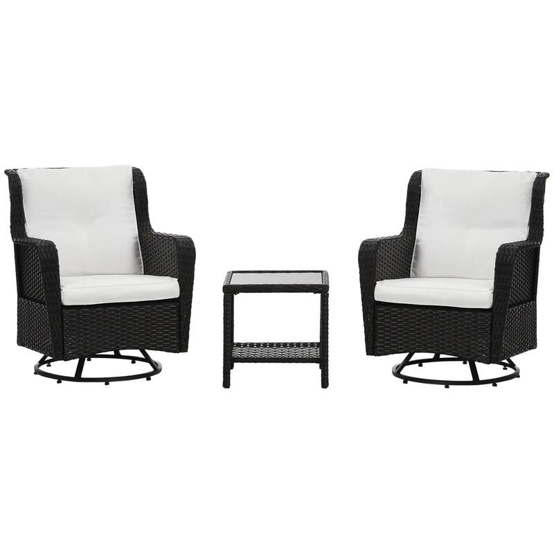 360° Rotation, Rocking Patio Bistro Set, Outdoor Porch Furniture