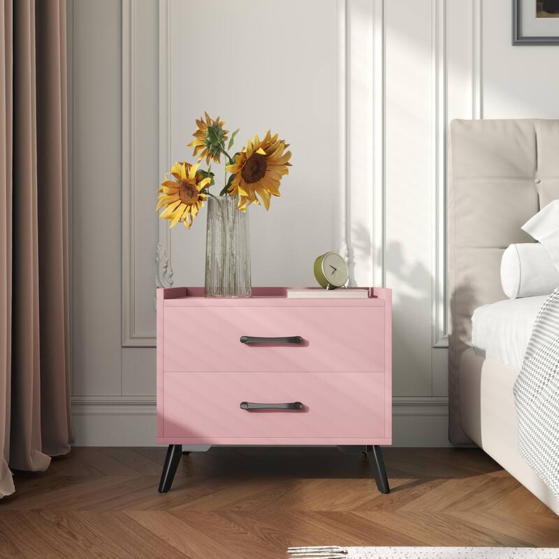 Edge Protection Design 2-Drawer Nightstand