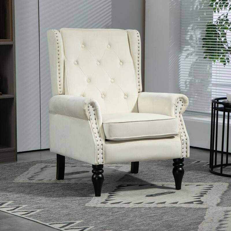 Modern Accent Chair with Sturdy Wood Legs