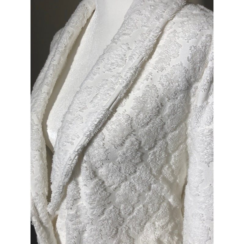 Bath Robe Body Towel White Terry Cotton Barbados Adult Size