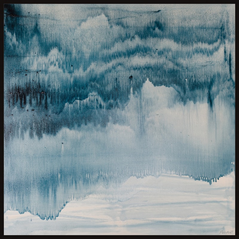 Blue Iceberg Floater Framed Print on Canvas