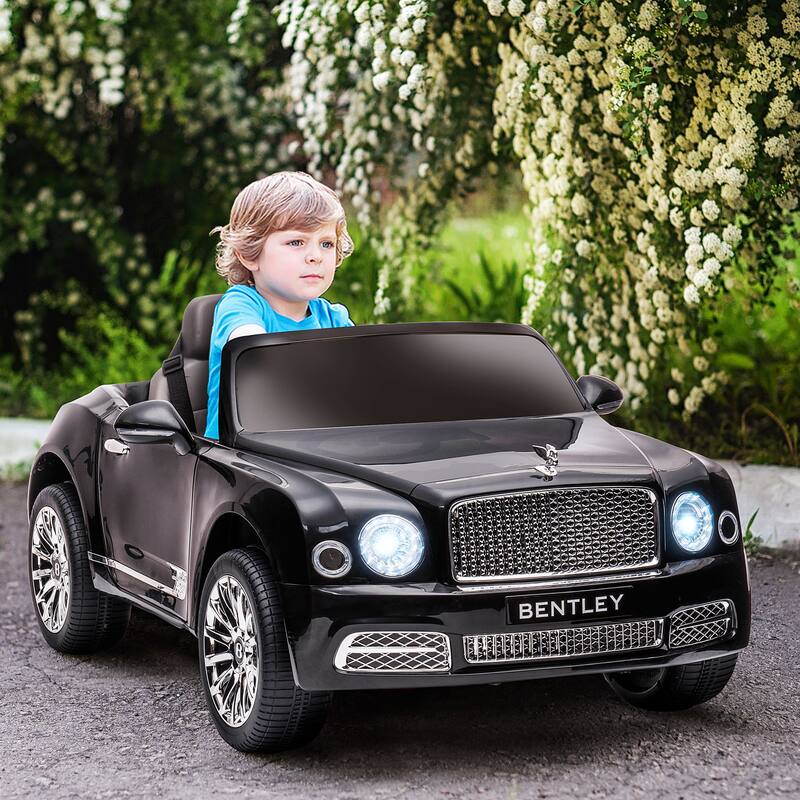 Aosom Bentley Mulsanne 12V Ride on Car, Battery Powered Car with Remote Control, Suspension, Startup Sound, LED Lights - 5-7 Years - Black