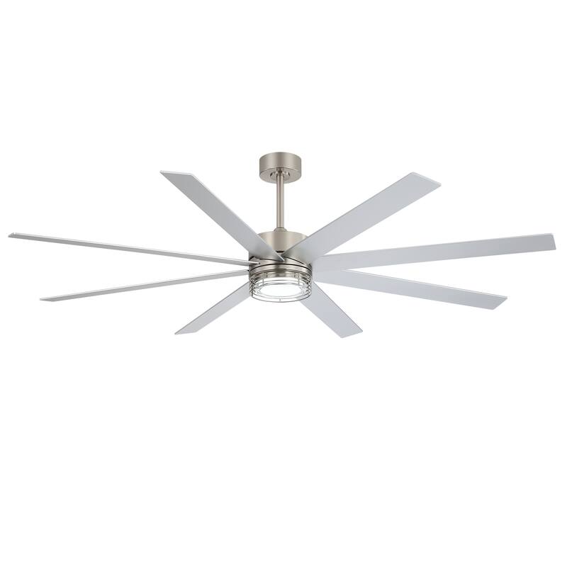 72/52-inch Reversible 8/5-Blade Dimmable LED Ceiling fan with Light and Remote