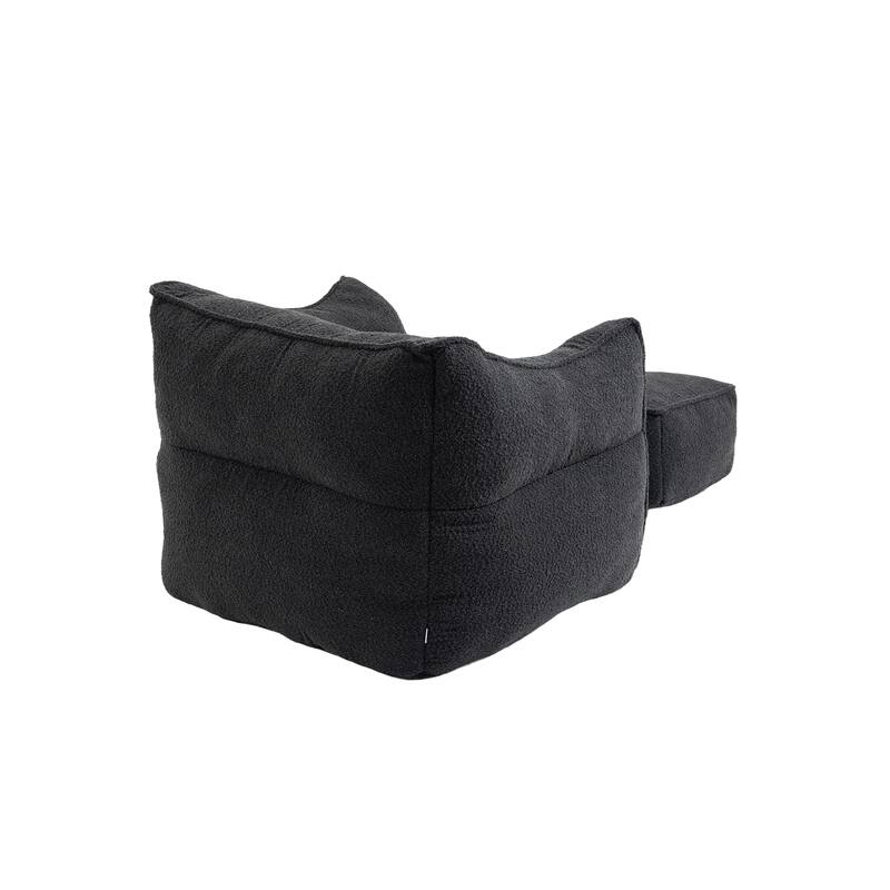 Bean Bag for Adults Chair Lazy Sofa Boucle Single Gaming Sofa Chair Accent Floor Soft Lounge Chair Leisure Chair with Ottoman