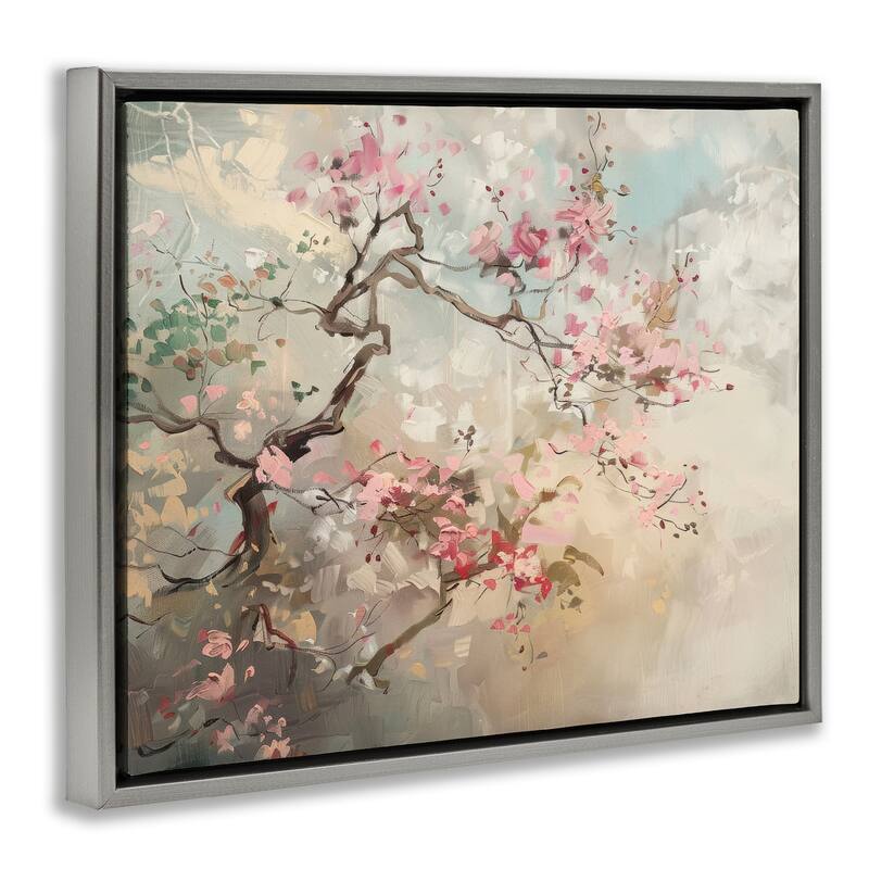 Stupell Wild Cherry Blossoms Tree Framed Floater Canvas Wall Art Design By Arlington Prints