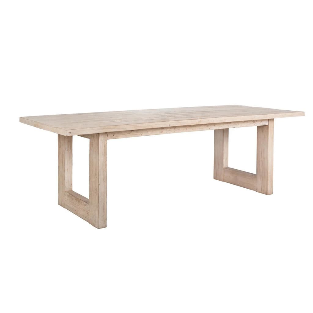 Fini Dining Table, 95 Inch Rectangular Wood Top, Sled Base, Whitewash