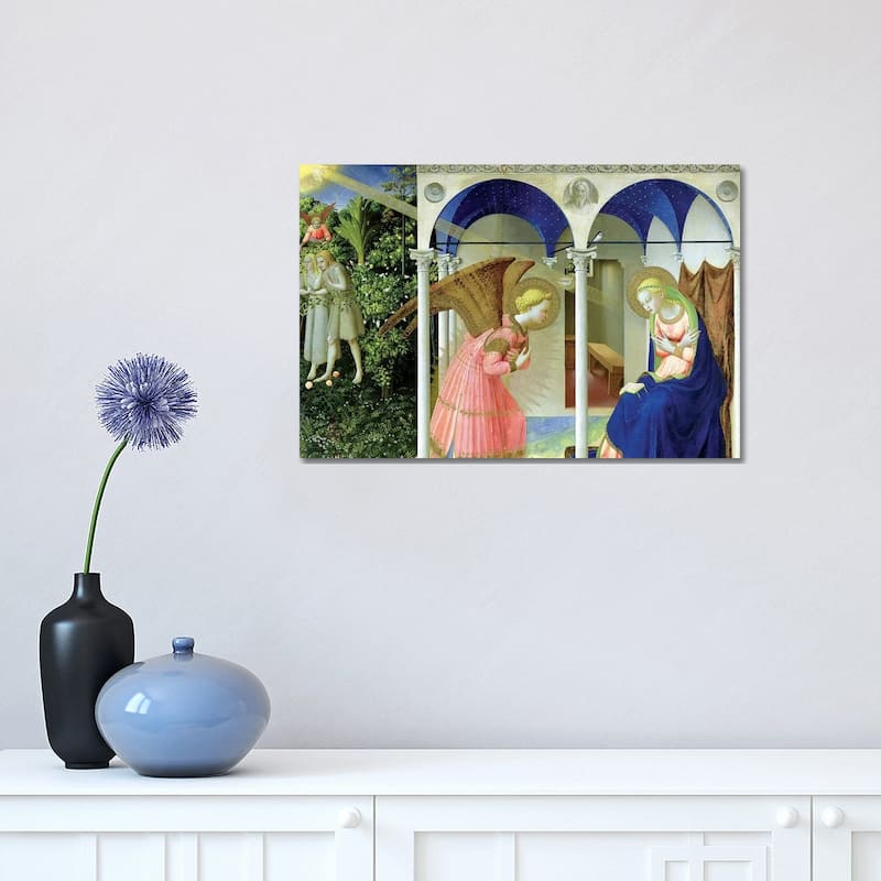 iCanvas "The Annunciation, Convent of Santo Domenico in Fiesole, 1426 (Museo del Prado)" by Fra Angelico Canvas Print - 12x18x1.5