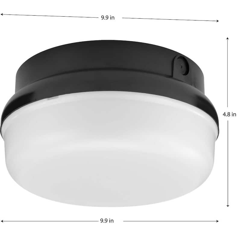 Hard Nox Collection Black 9" Round Flush Mount Light - 9.9 in x 9.9 in x 4.8 in