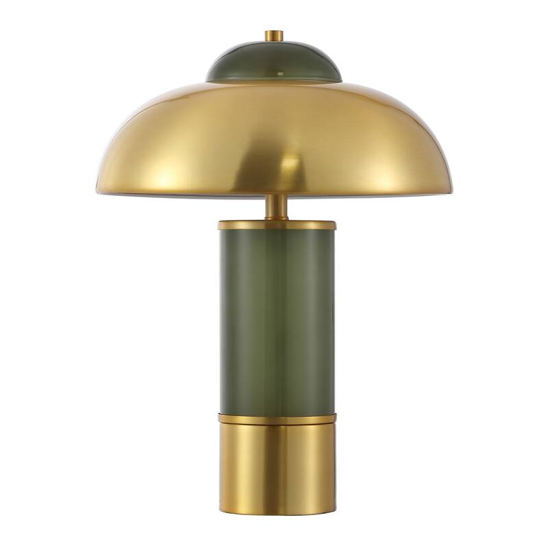 SAFAVIEH Drea 16-inch Mushroom Glass & Metal Table Lamp (LED Bulb Included) - 12"W x 12"D x 16"H