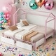 preview thumbnail 1 of 24, Convertible Twin XL to King Metal Twin Size House Platform Bed