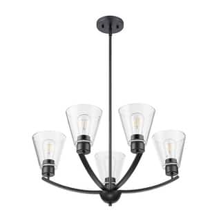 Prominence Home Fairendale Matte Black 5-Light Chandelier with Clear Glass - 26.25