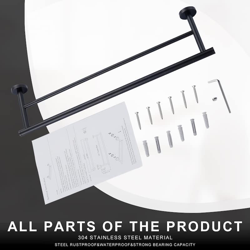 WOWOW Wall Mounted Stainless Steel Double Towel Bar