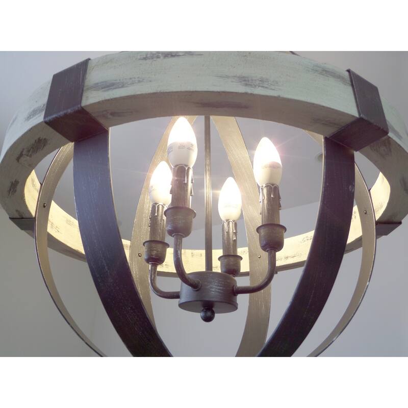 AA Warehousing 4 Light Candle Style Chandelier in Black Finish