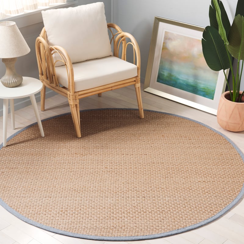 SAFAVIEH Natural Fiber Meenal Farmhouse Jute Rug - Maize/Brown - 6' Round