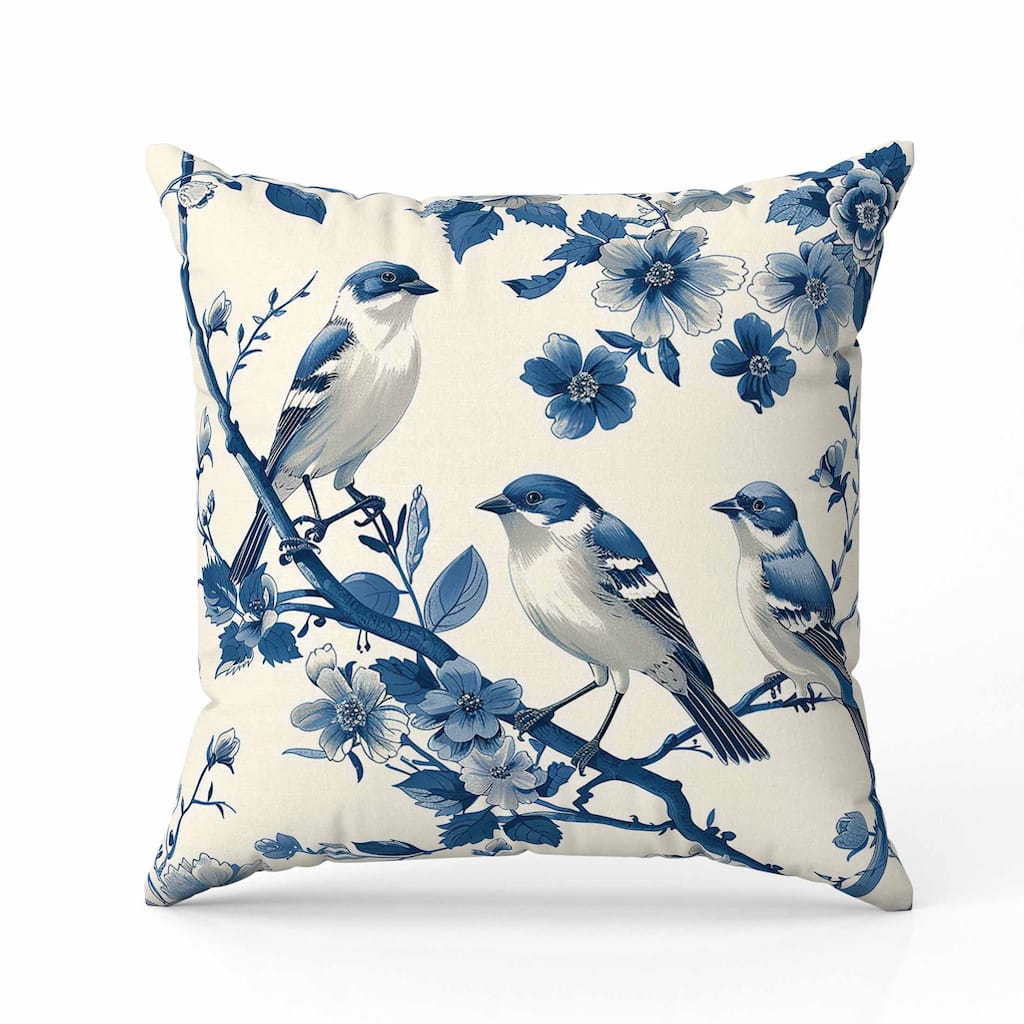 Skyline Chorus Faux Suede Reversible Throw Pillow Beige and Blue