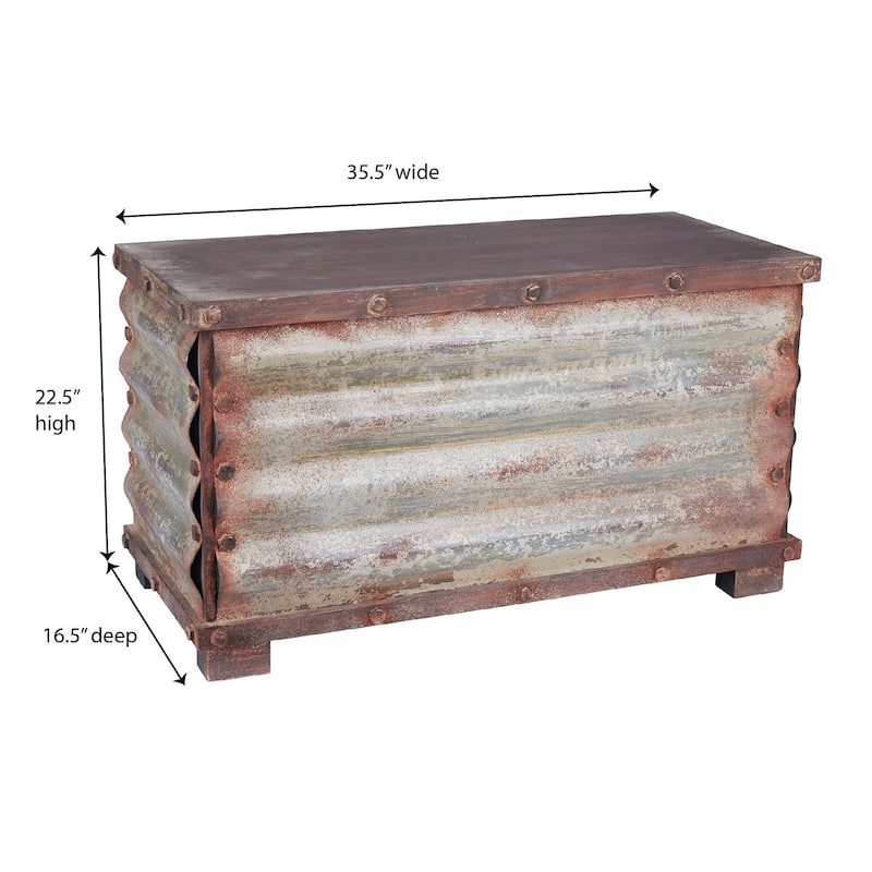 Household Essentials Decorative Trunk with Fully Opening Lid - 16.5"L x 35.5"W x 22.5"H