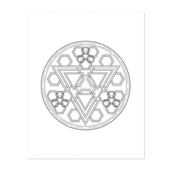 Geometric Circle With Hexagon And Triangle Pattern Art Print/Poster ...