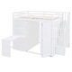 preview thumbnail 5 of 14, Full Size Loft Bed with Wardrobe,Desk and Shelves