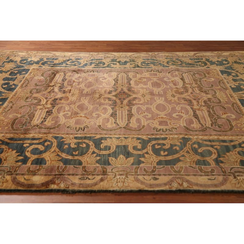 Brown Gold Art & Craft Oriental Area Rug Handmade Wool Carpet - 7'10"x 10'3"