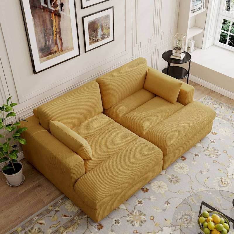 Modern Corduroy Modular Sectional Sofa Chaise Couch Bed