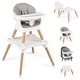 preview thumbnail 1 of 16, Costway 9-in-1 Kids Table & Chair Set with Solid Wood Legs, Removable Gray + White