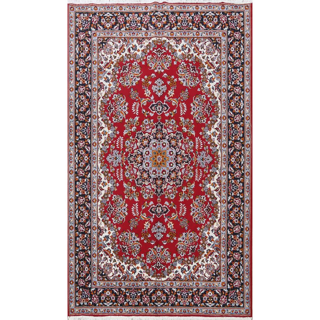 Red Floral Kashan Oriental Traditional Area Rug Home Decor Carpet - 6'5" x 9'6"