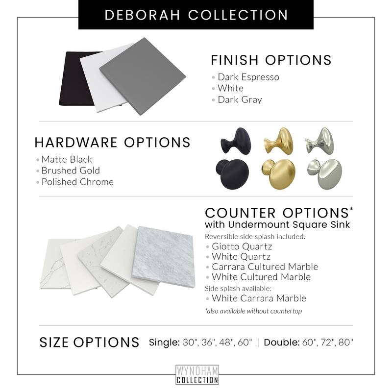 Wyndham Collection WCS202080D-QTZ-US3M24 Deborah 80" Free Standing