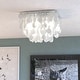 preview thumbnail 1 of 8, Elsa 16-in W Satin Nickel Capiz Shell Coastal Flush Mount Ceiling Light Fixture - 16-in W x 11.5-in H x 16-in D Satin Nickel - 16-in W x 11.5-in H x 16-in D