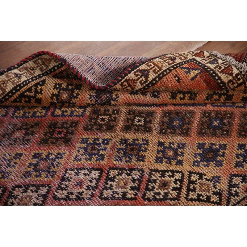 Qashqai Persian Antique Runner Rug Handmade Foyer Wool Carpet - 3'3"x 7'4"