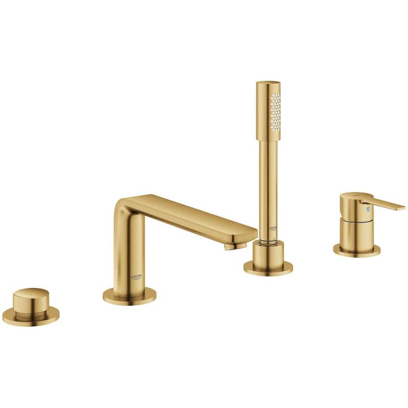 Grohe Lineare Deck Mounted Tub Filler with Built-In Diverter - - Brushed Cool Sunrise