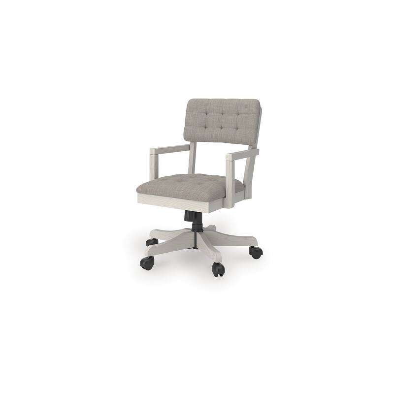 Signature Design by Ashley Robbinsdale White/Gray Home Office Desk Chair - 25"W x 25"D x 37"H
