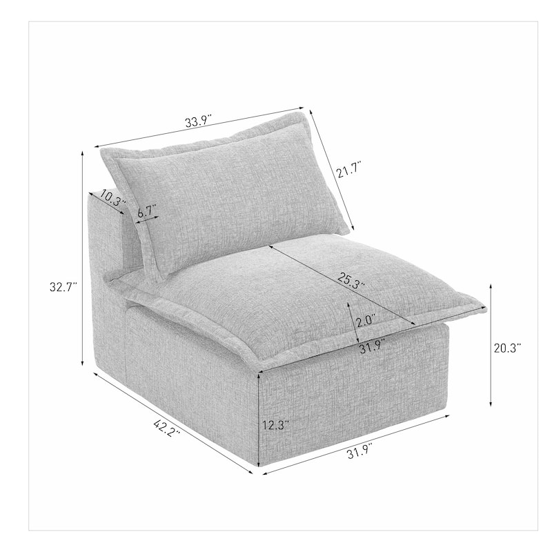 Comfy Cloud Couch Plush Modular Sectional Sofa For Living Room