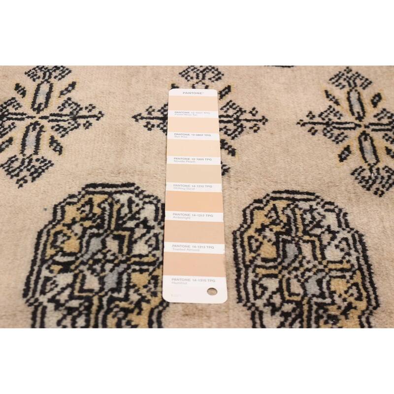 Finest Peshawar Bokhara Beige Rug 9'0" x 12'2" - 9'0 x 12'2
