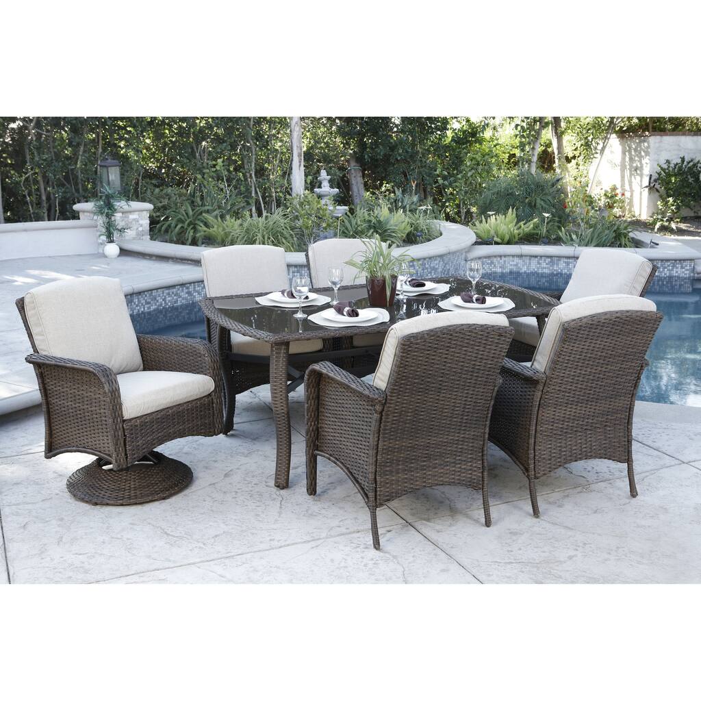 Tiara Gardens 7pc Woven Cushioned Dining Set