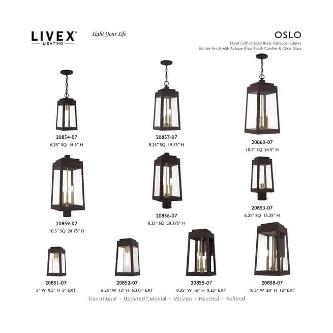 Livex Lighting 3-Light Outdoor Pendant Lantern, 20860
