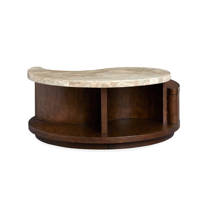 Magnussen Home Mcpherson Burnt Umber Round Cocktail Table with Casters - 40''W x 40''D x 17''H