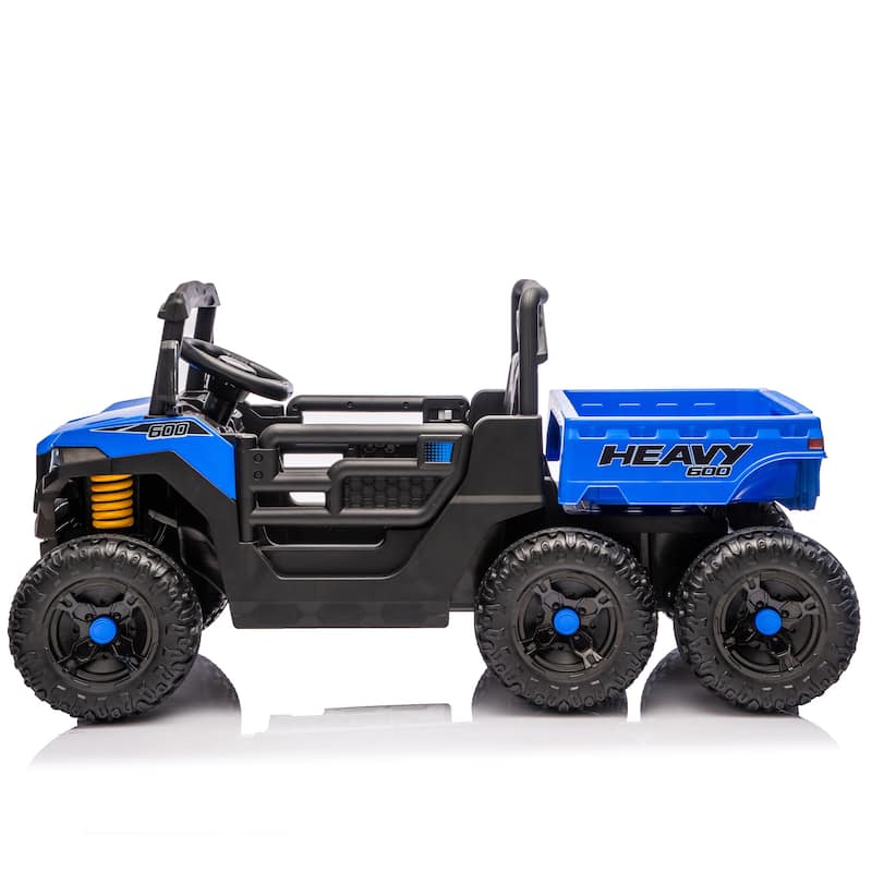 24V 400W Kids Ride On Six-wheel Electric Dump Truck W/ PC 2.4G, 4WD Super Performance, Six-wheel Suspension, Bluetooth
