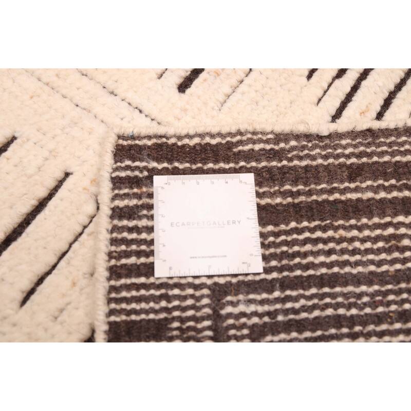 ECARPETGALLERY Hand-knotted Tangier Cream Wool Rug - 5'2 x 8'0