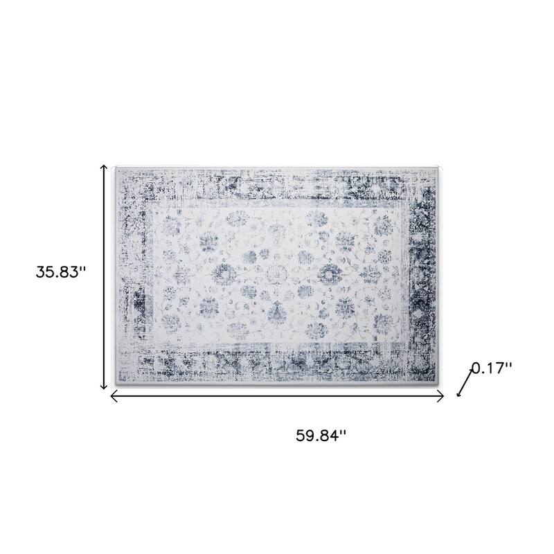 HomeRoots Oriental Casual Rectangle Area Rug - 3' X 5'