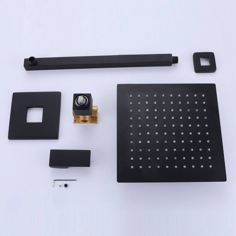 10 Inch Matte Black Bathroom Rainfall Shower