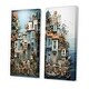 preview thumbnail 3 of 4, Designart "Fishing Village Modern Collage II" Coastal Windows Canvas Set Of 2 - Nautical & Coastal Wall Art 2 Pieces