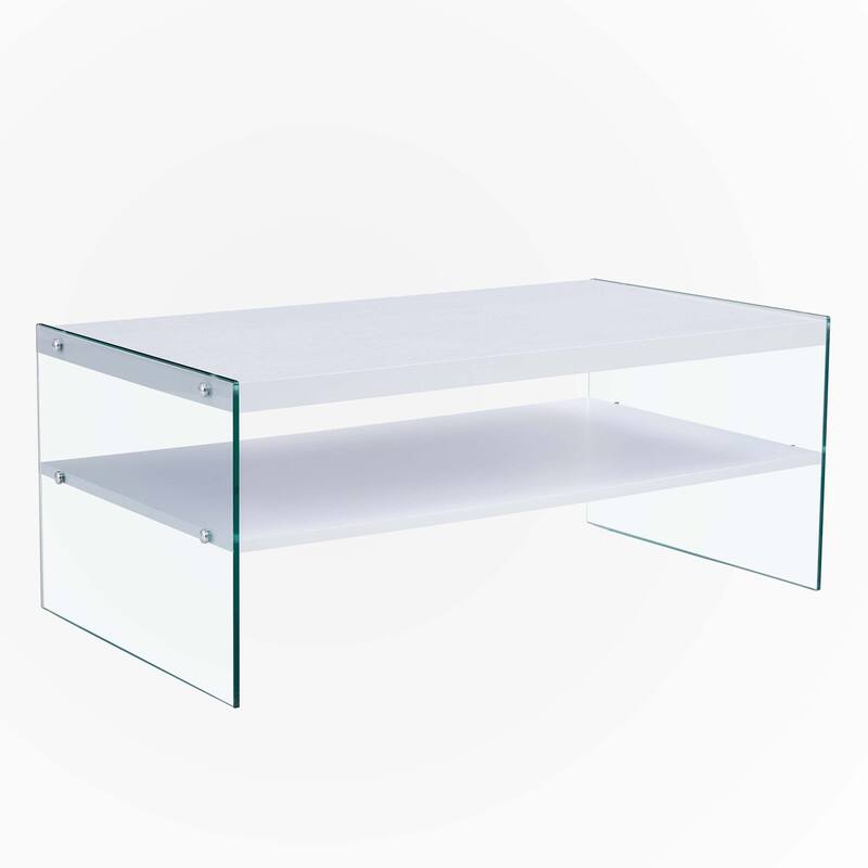 Double layered rectangular coffee table