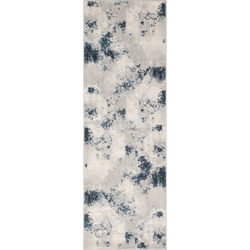 Noori Rug Louis High-Low Robyn Rug - 2'1" x 6'3" - Grey/Blue