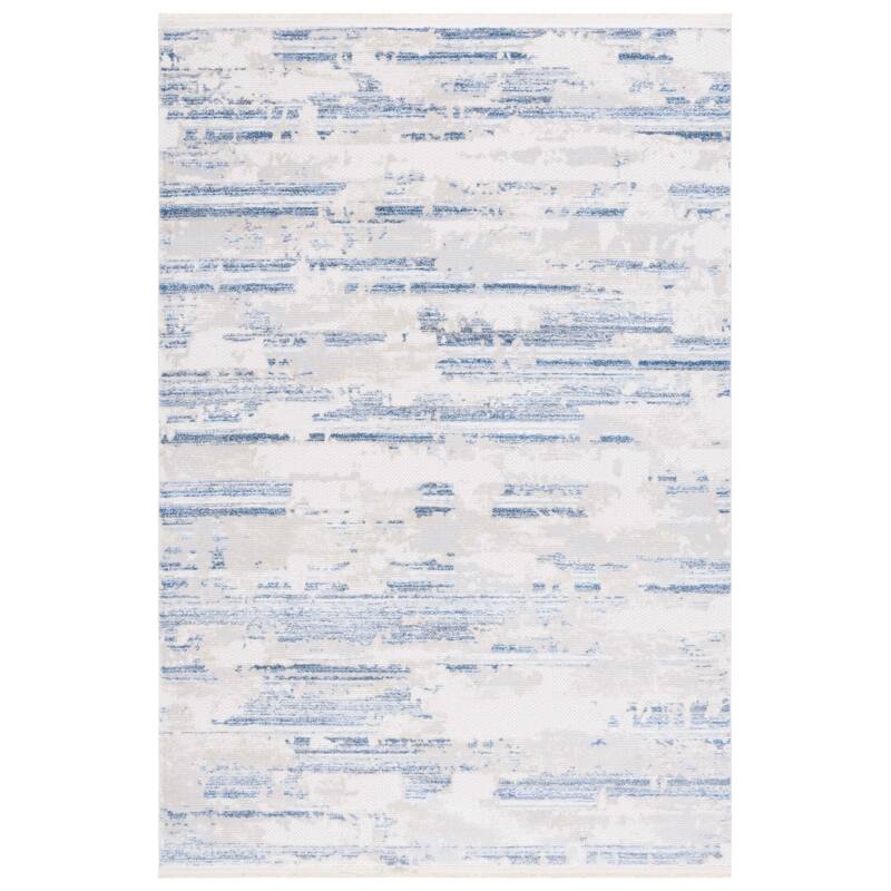 SAFAVIEH Whisper Zilia Modern Abstract Rug - 4' x 6' - Grey/Blue Ivory
