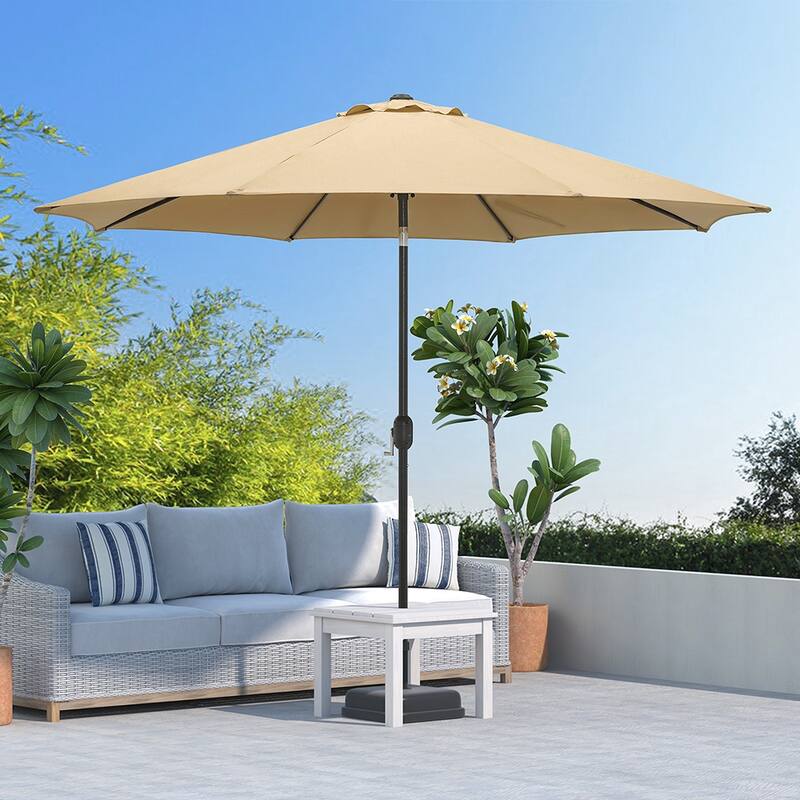 Maypex 10-foot Crank and Tilt Market Umbrella - Tan